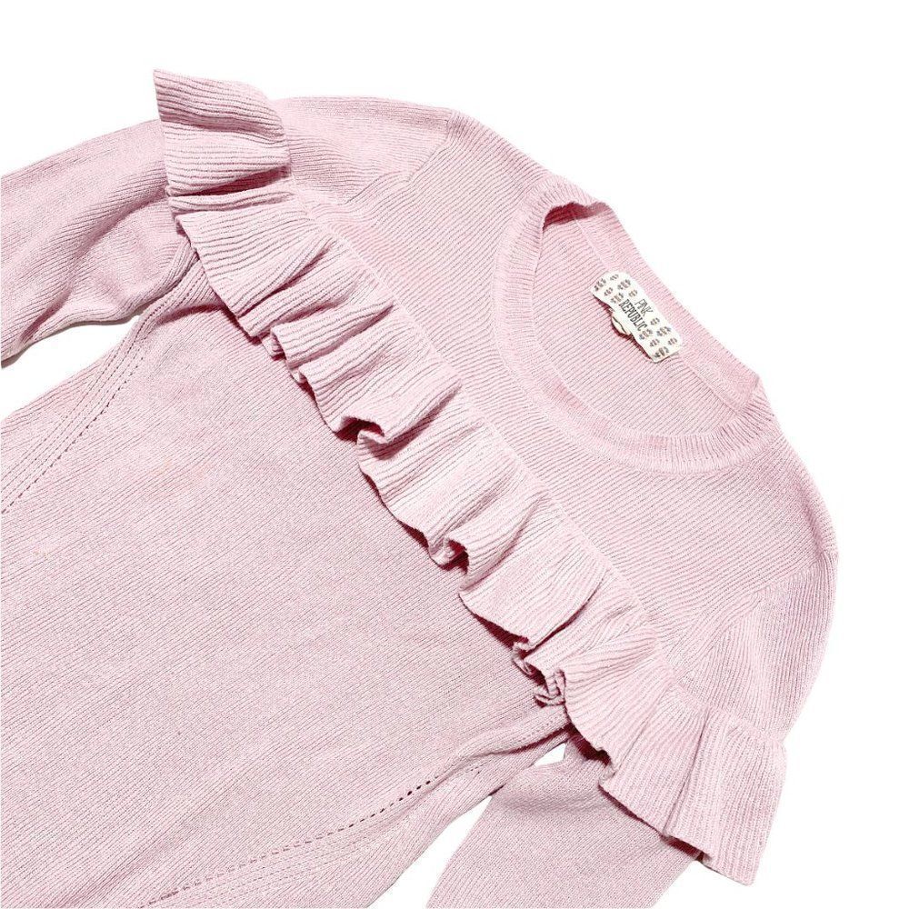 pink Republic Ruffle Ribbed Knit Sweater Pink - Picture 2 of 3
